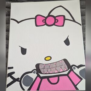 Hello Kitty rhinestone canvas art
